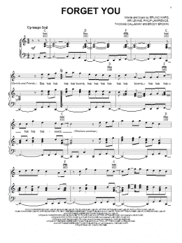 page one of Forget You (Piano, Vocal & Guitar Chords (Right-Hand Melody))