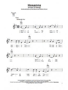 page one of Hosanna (Praise Is Rising) (Ukulele)