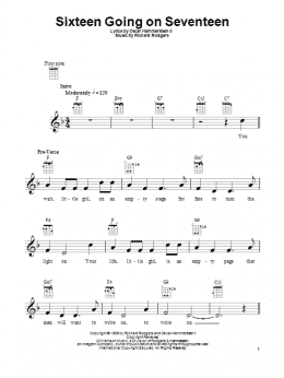 page one of Sixteen Going On Seventeen (from The Sound of Music) (Ukulele)