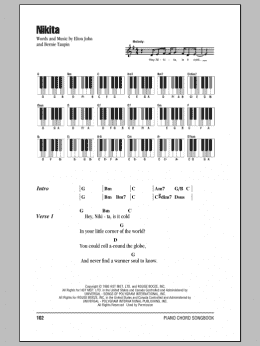 page one of Nikita (Piano Chords/Lyrics)