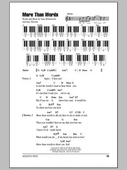 page one of More Than Words (Piano Chords/Lyrics)