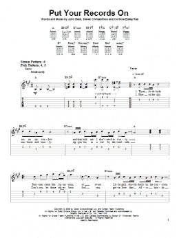 page one of Put Your Records On (Easy Guitar Tab)