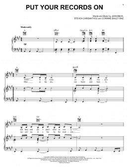 page one of Put Your Records On (Piano, Vocal & Guitar Chords (Right-Hand Melody))