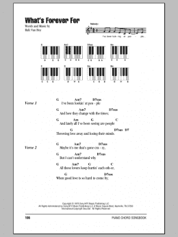 page one of What's Forever For (Piano Chords/Lyrics)