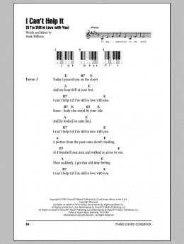 page one of I Can't Help It (If I'm Still In Love With You) (Piano Chords/Lyrics)