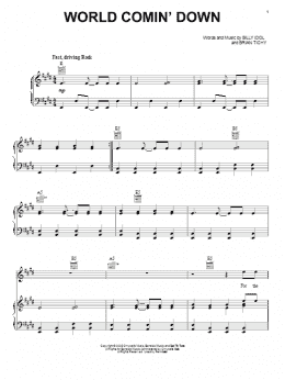 page one of World Comin' Down (Piano, Vocal & Guitar Chords (Right-Hand Melody))