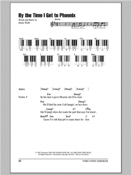 page one of By The Time I Get To Phoenix (Piano Chords/Lyrics)