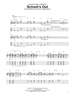 page one of School's Out (Guitar Tab)