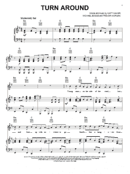 page one of Turn Around (Piano, Vocal & Guitar Chords (Right-Hand Melody))