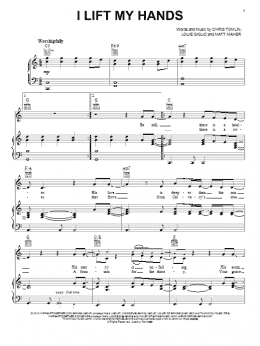 page one of I Lift My Hands (Piano, Vocal & Guitar Chords (Right-Hand Melody))