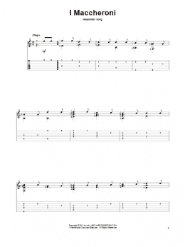 page one of I Maccheroni (Solo Guitar)