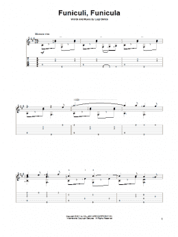 page one of Funiculi Funicula (Solo Guitar)