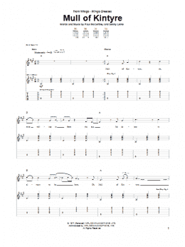 page one of Mull Of Kintyre (Guitar Tab)