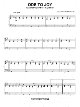 page one of Ode To Joy (Piano Solo)