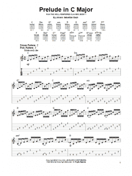 page one of Prelude In C Major (Easy Guitar Tab)