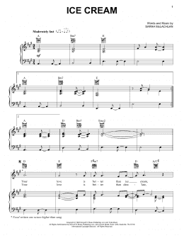 page one of Ice Cream (Piano, Vocal & Guitar Chords (Right-Hand Melody))