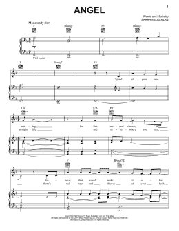 page one of Angel (Piano, Vocal & Guitar Chords (Right-Hand Melody))