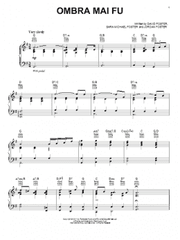 page one of Ombra Mai Fu (Piano, Vocal & Guitar Chords (Right-Hand Melody))