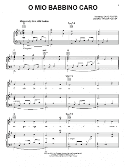 page one of O Mio Babbino Caro (Piano, Vocal & Guitar Chords (Right-Hand Melody))