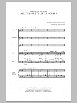 page one of All The Pretty Little Horses (SATB Choir)