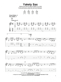 page one of Yakety Sax (Easy Guitar Tab)