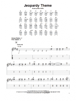 page one of Jeopardy Theme (Easy Guitar Tab)