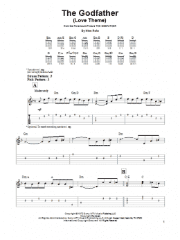 page one of The Godfather (Love Theme) (Easy Guitar Tab)