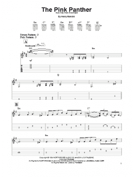 page one of The Pink Panther (Easy Guitar Tab)