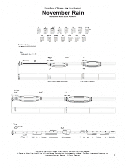 page one of November Rain (Guitar Tab)