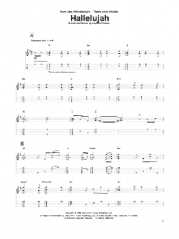 page one of Hallelujah (arr. Jake Shimabukuro) (Ukulele)