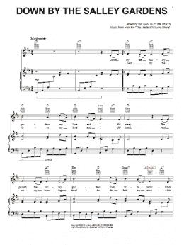 page one of Down By The Sally Gardens (Piano, Vocal & Guitar Chords (Right-Hand Melody))