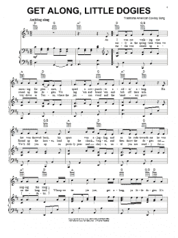 page one of Get Along, Little Dogies (Piano, Vocal & Guitar Chords (Right-Hand Melody))