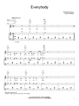 page one of Everybody (Piano, Vocal & Guitar Chords (Right-Hand Melody))