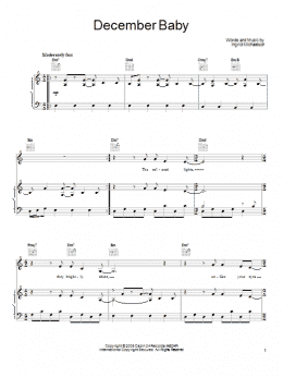 page one of December Baby (Piano, Vocal & Guitar Chords (Right-Hand Melody))