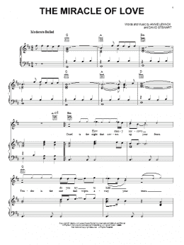 page one of Miracle Of Love (Piano, Vocal & Guitar Chords (Right-Hand Melody))