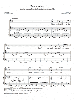 page one of Roundabout (Piano & Vocal)