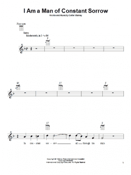 page one of I Am A Man Of Constant Sorrow (Ukulele)