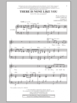 page one of There Is None Like You (SATB Choir)