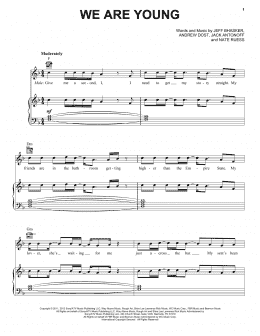 page one of We Are Young (Piano, Vocal & Guitar Chords (Right-Hand Melody))