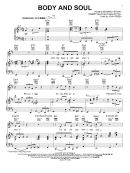 page one of Body And Soul (Piano, Vocal & Guitar Chords (Right-Hand Melody))