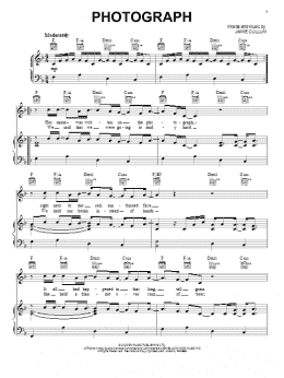 page one of Photograph (Piano, Vocal & Guitar Chords (Right-Hand Melody))