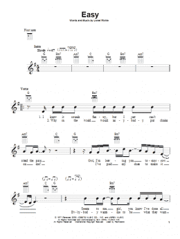 page one of Easy (Ukulele)