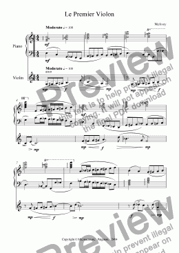 page one of Le Premier Violon