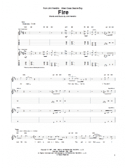 page one of Fire (Guitar Tab)