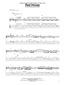 page one of Red House (Guitar Tab)