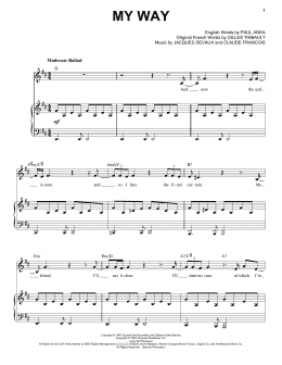 page one of My Way (Piano, Vocal & Guitar Chords (Right-Hand Melody))