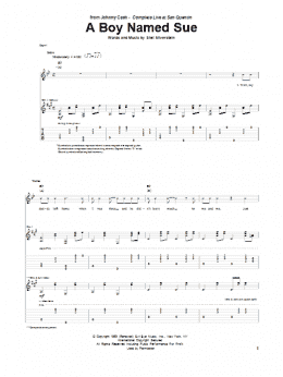 page one of A Boy Named Sue (Guitar Tab)