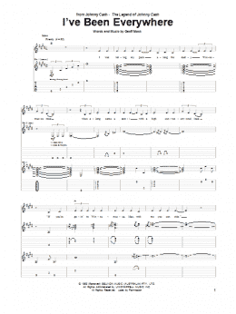 page one of I've Been Everywhere (Guitar Tab)