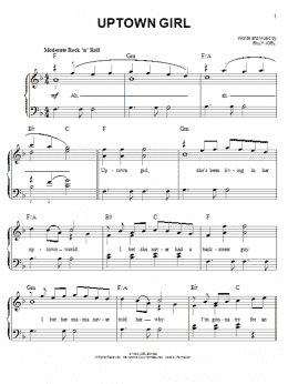 page one of Uptown Girl (Easy Piano)