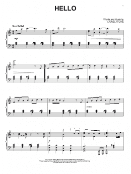 page one of Hello (Piano Solo)